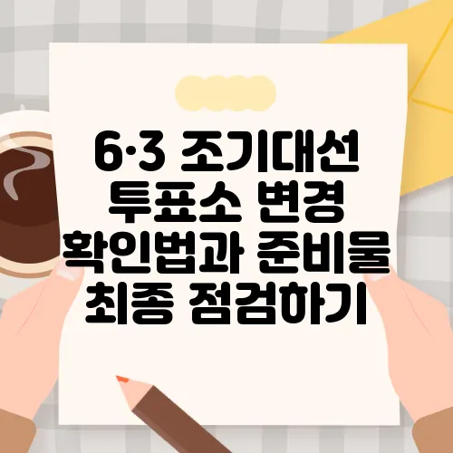 6·3 조기대선 투표소 변경 확인법과 준비물 최종 점검하기
