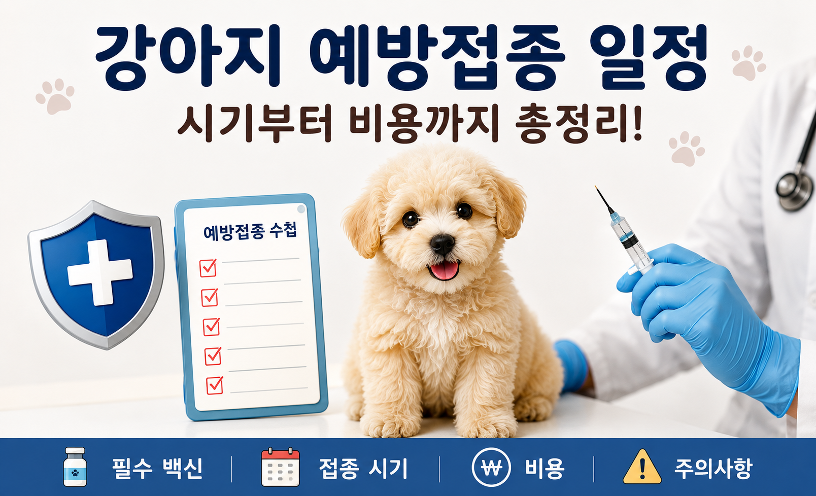 강아지 예방접종 일정과 필수 백신 대표 이미지