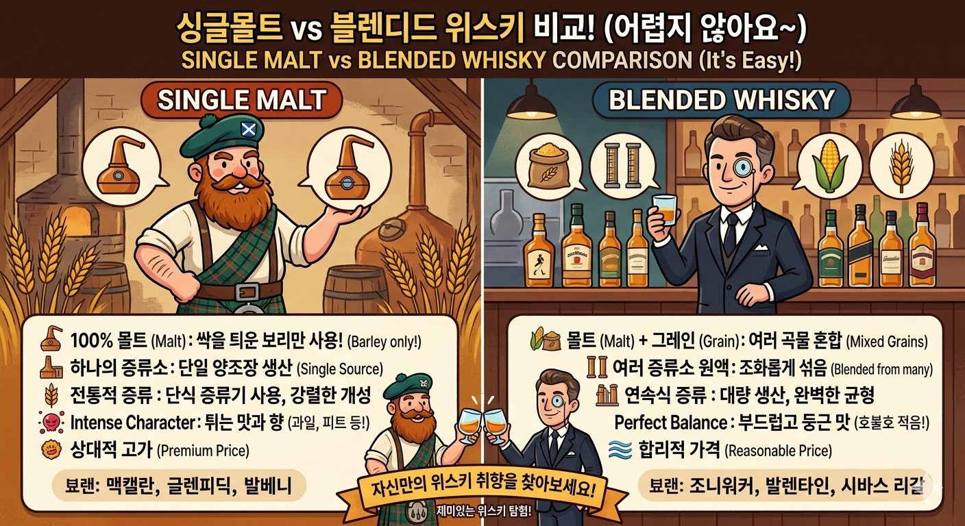 싱글몰트와 블렌디드