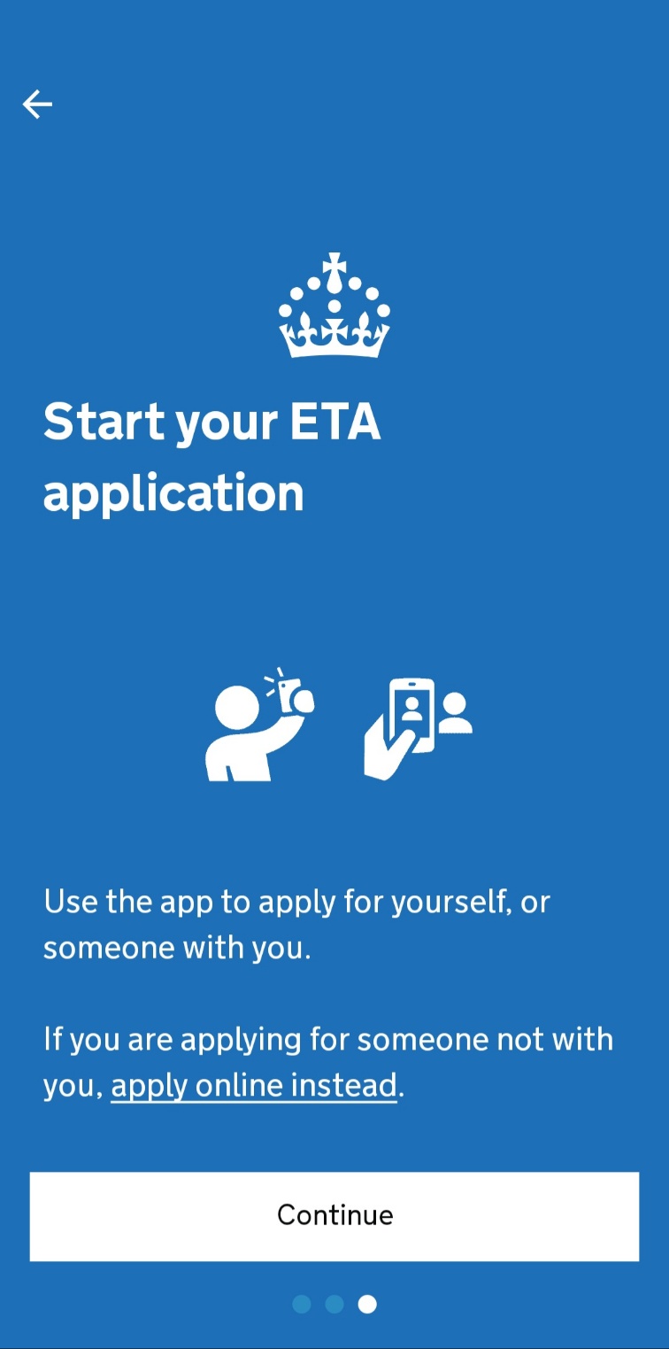 UK ETA 앱 로딩 화면 3