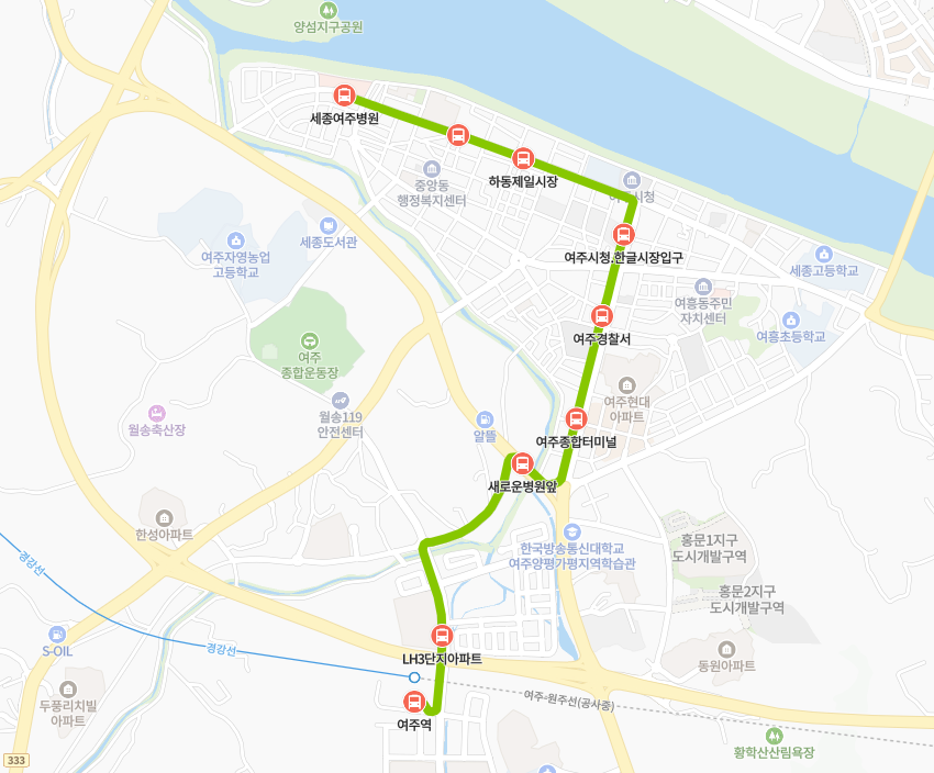 여주-901A번-버스-노선-지도