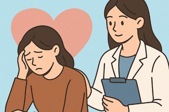 마음의 위로를 받고 있는 청년