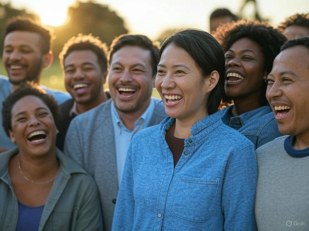 긍정정인 하루, 밝게 웃는 사람들, 희망