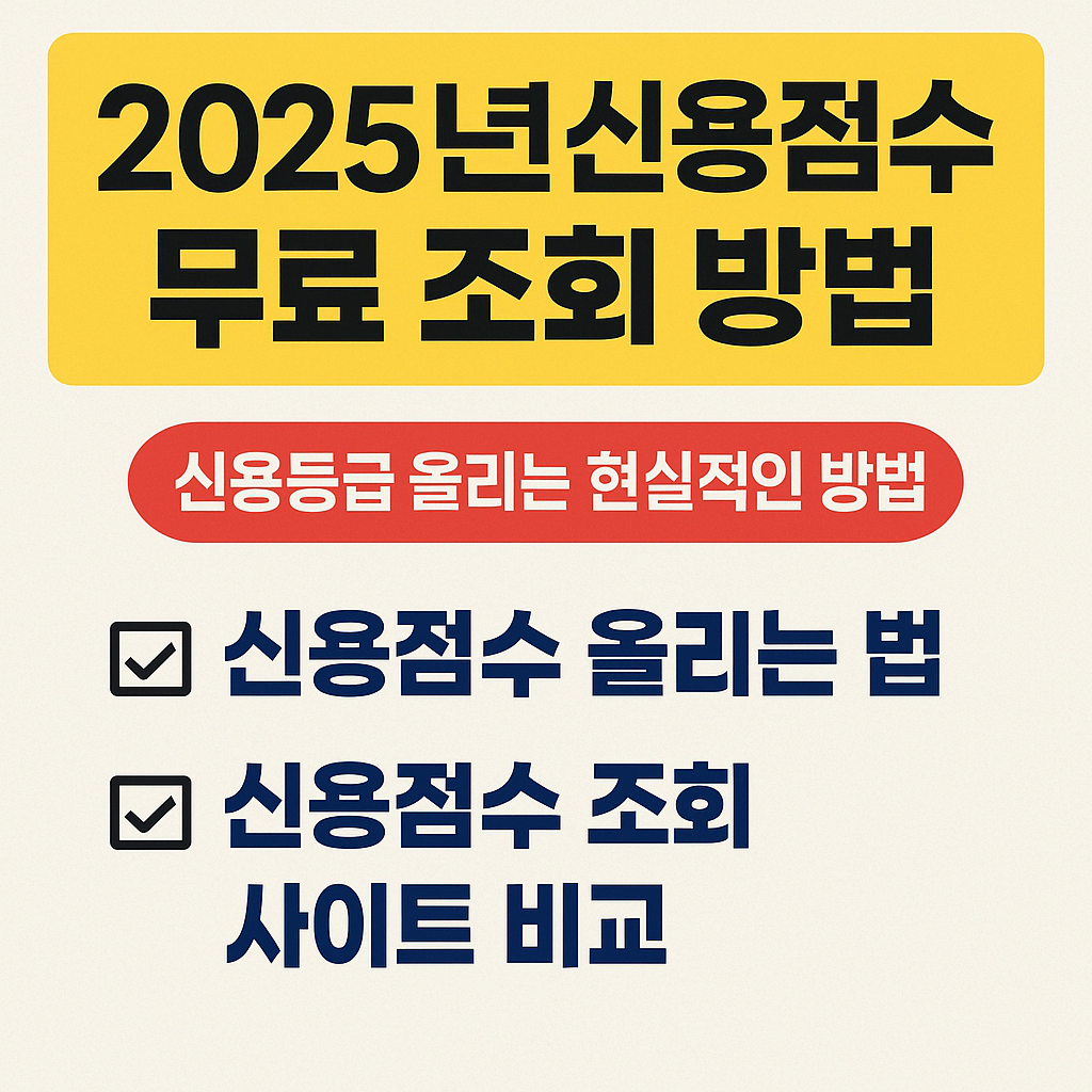 2025년 신용점수 무료 조회 방법