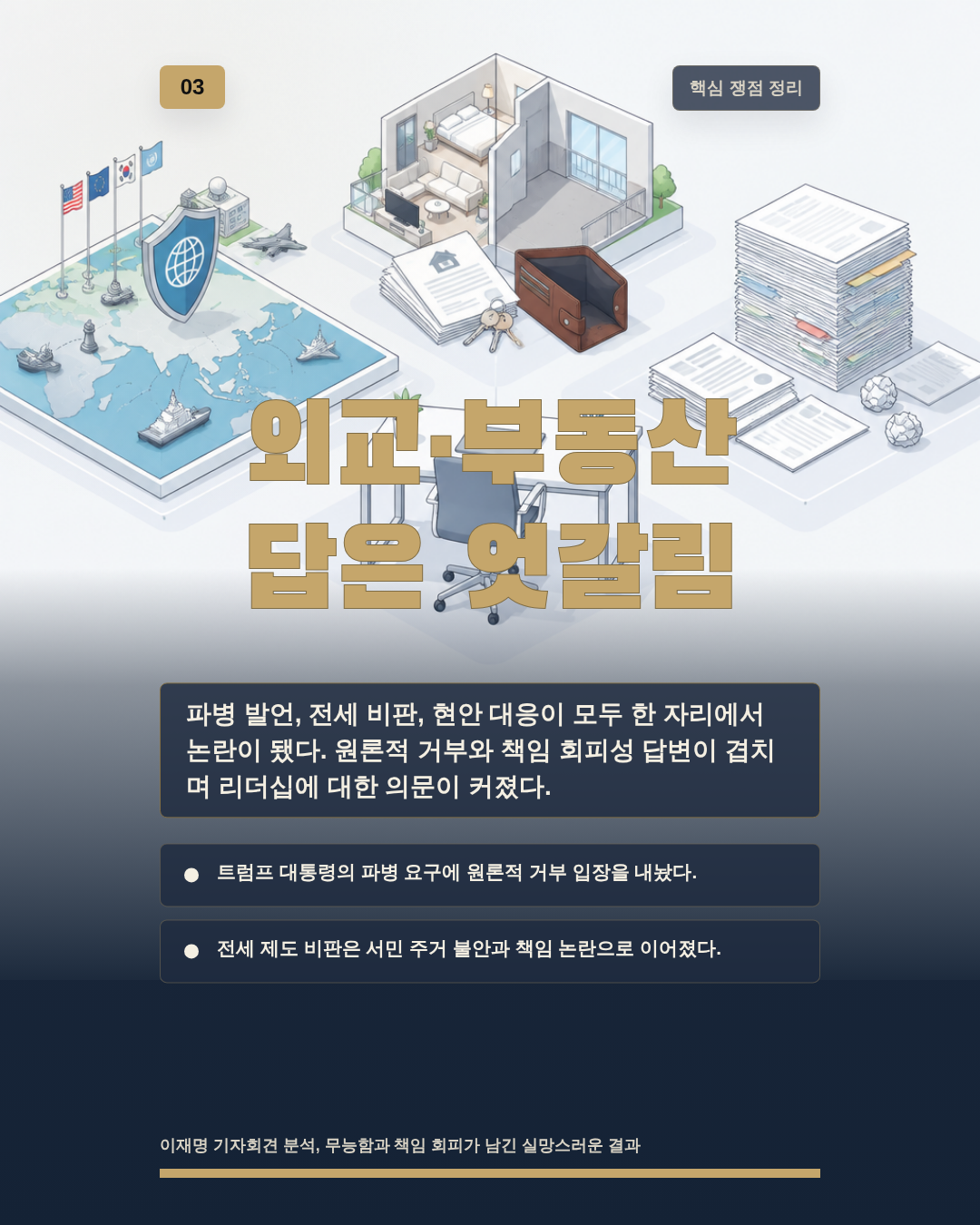 외교&middot;부동산 답은 엇갈림