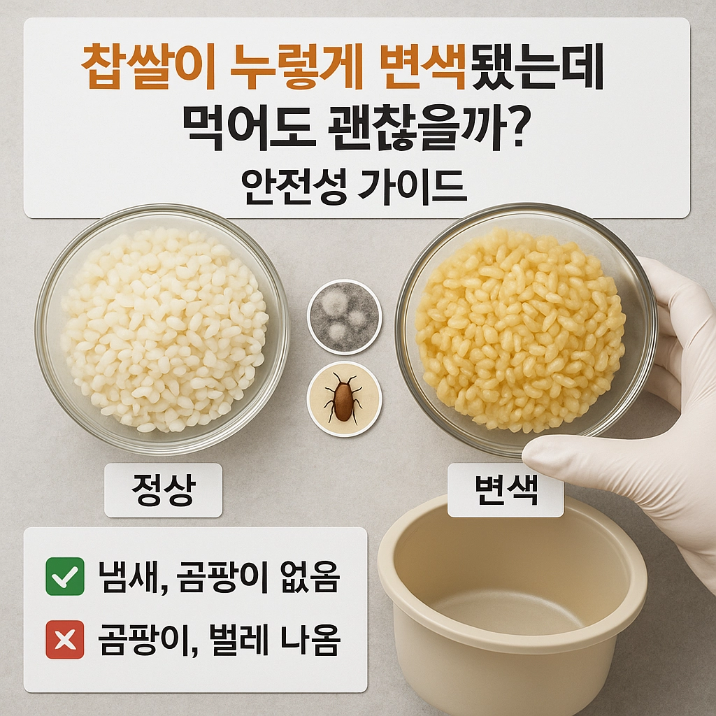 찹쌀이 누렇게 변색됐는데 먹어도 괜찮을까 안전성 가이드