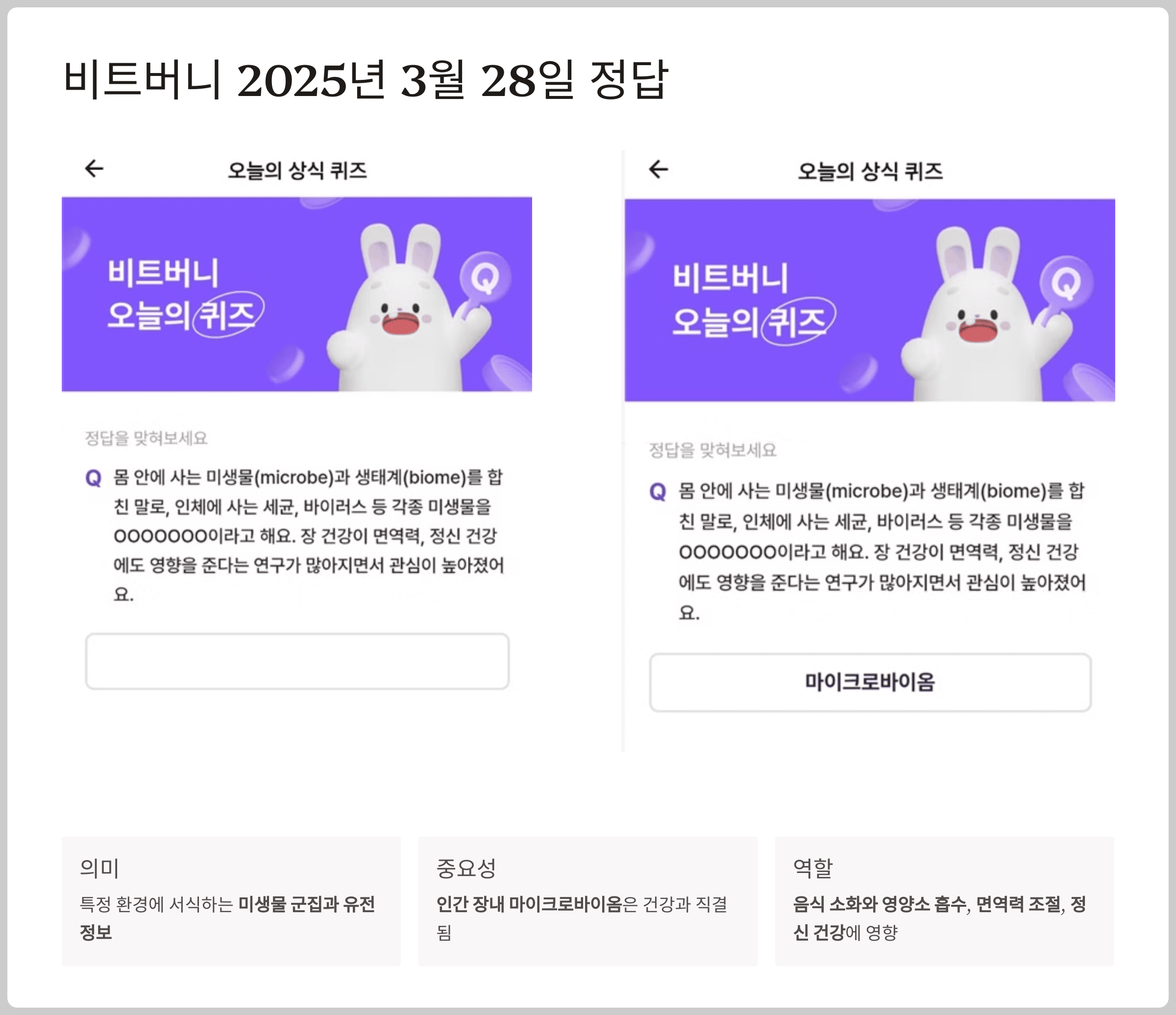 비트버니 2025년 3월 28일 정답