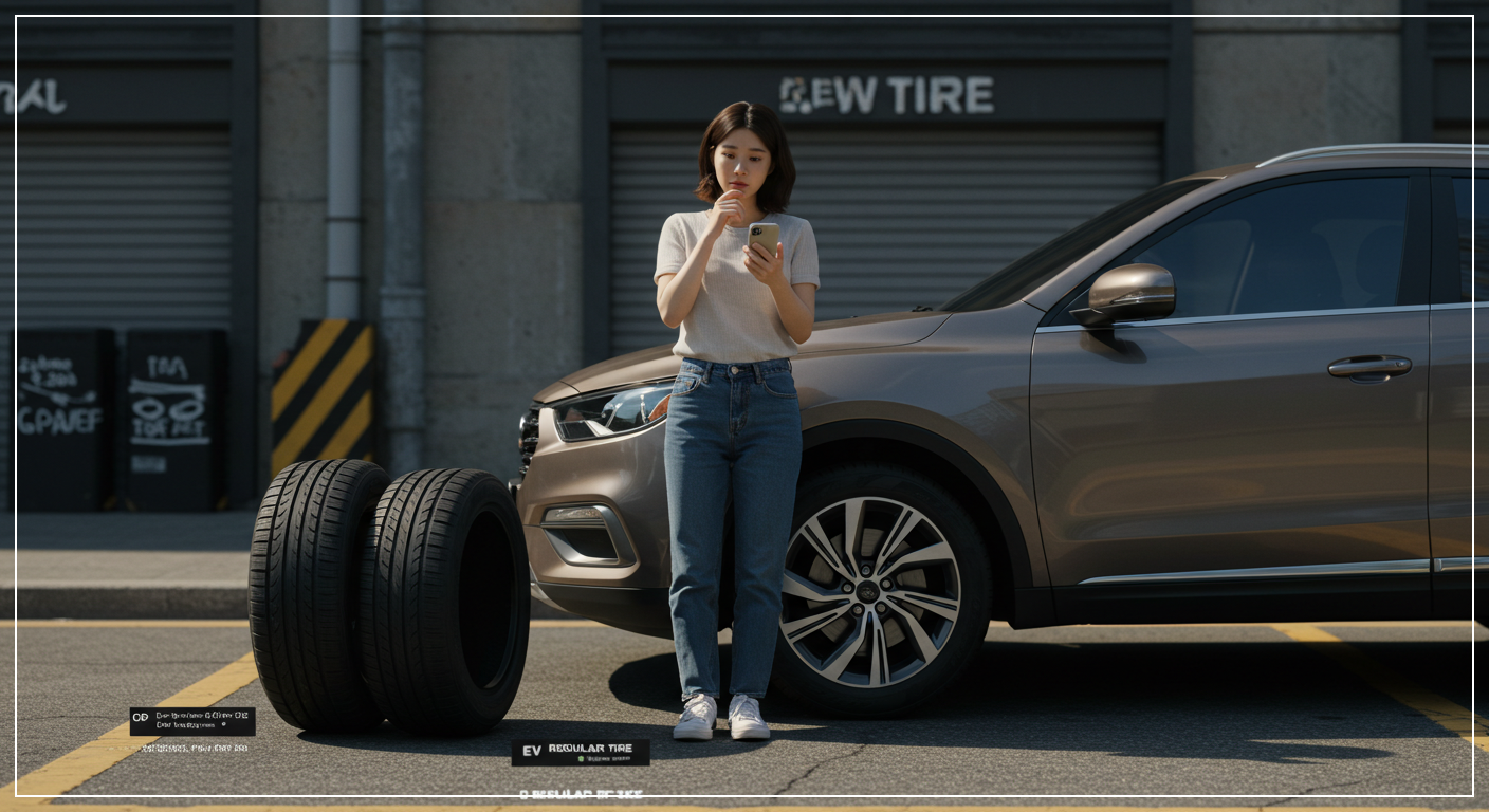 타이어_고민하는_여성운전자