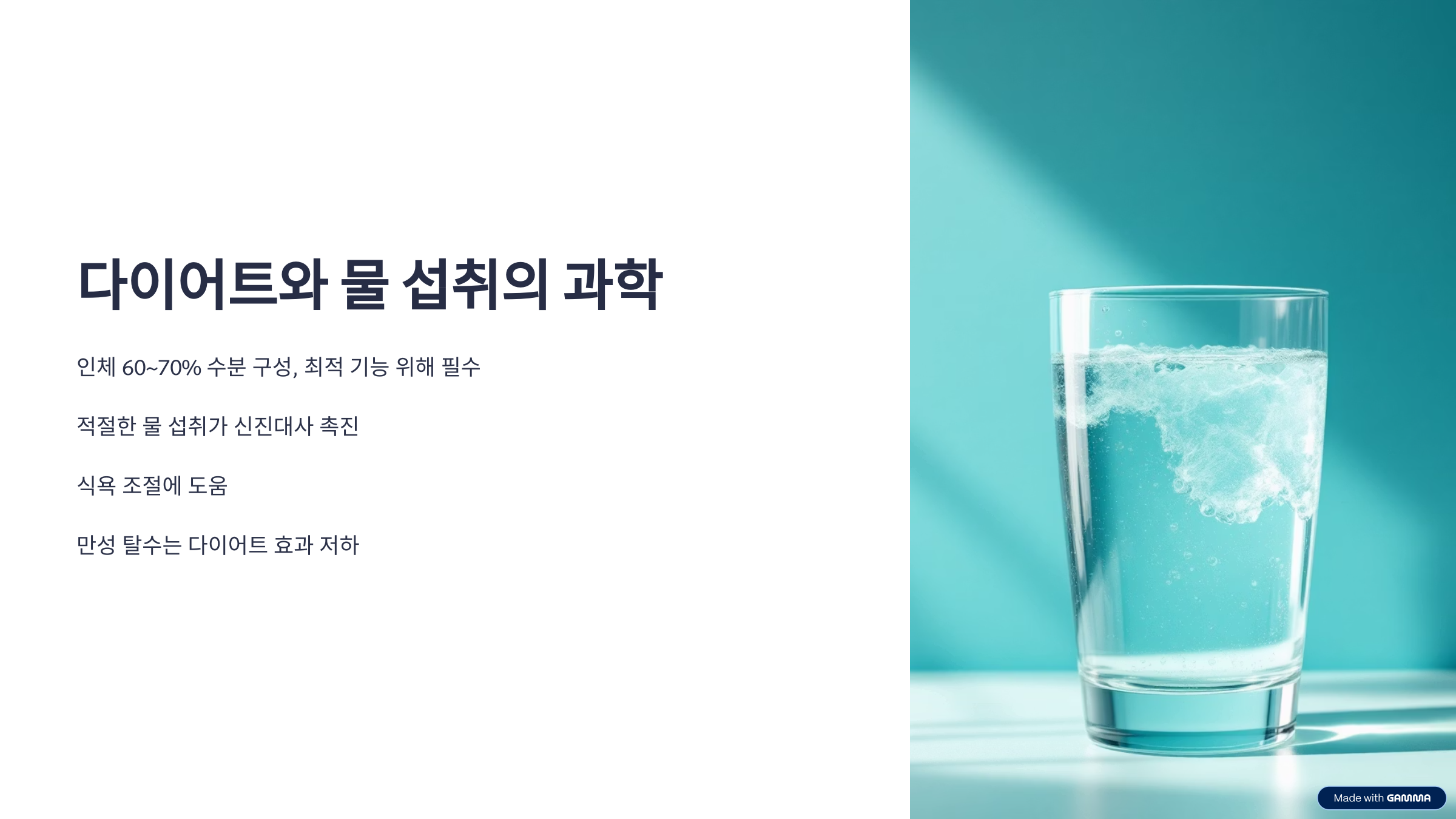 다이어트 물 과학