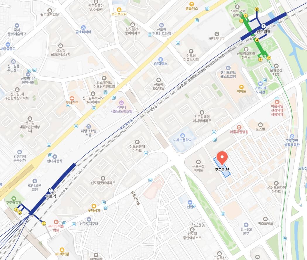 신도림역 동문 디 이스트 7차 위치