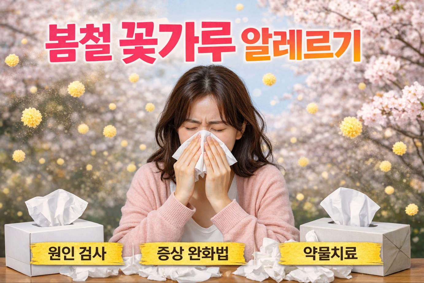 봄철 꽃가루 알레르기(원인 검사, 증상 완화법, 약물 치료)