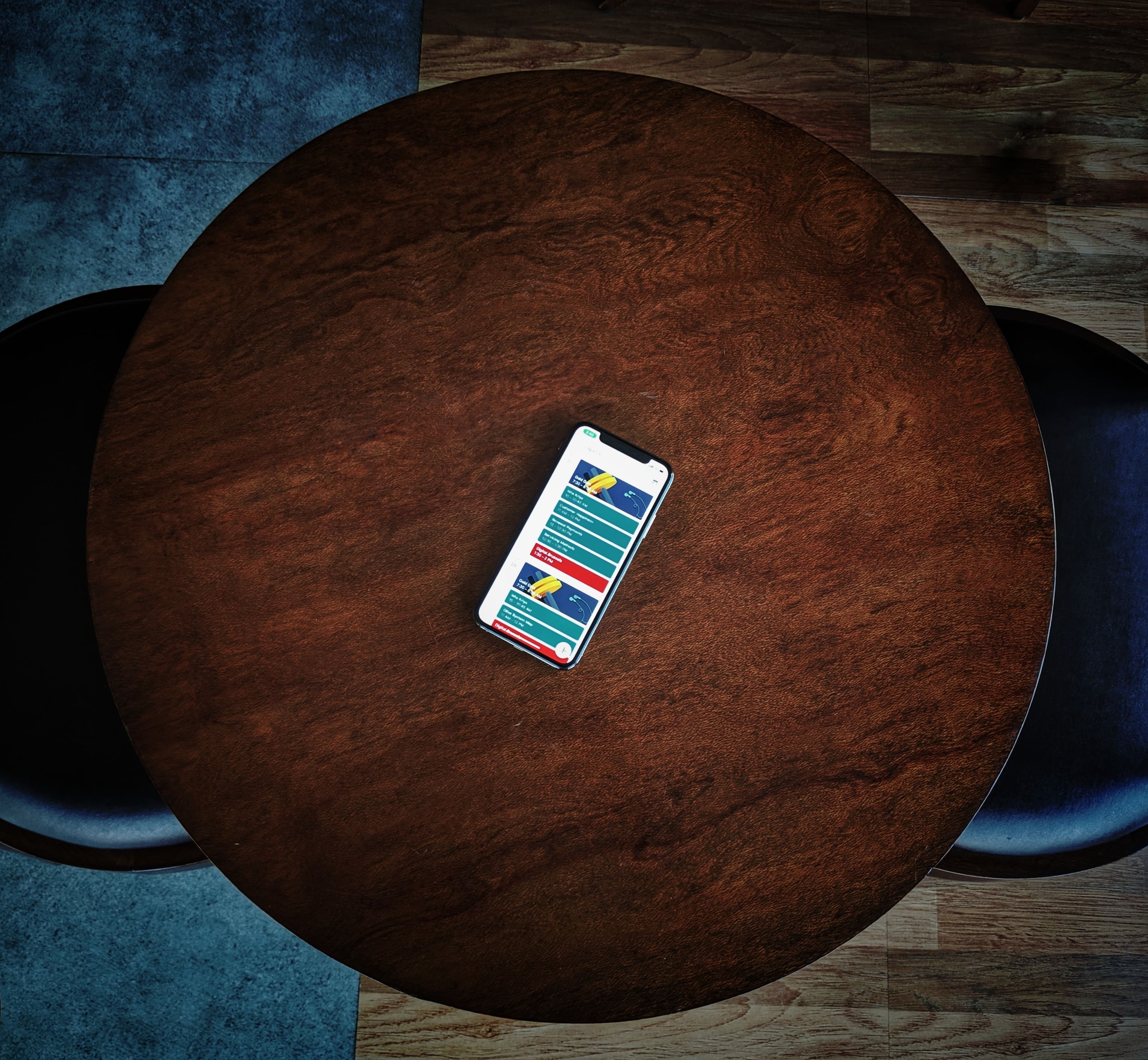 Smartphone with IoT function on the table