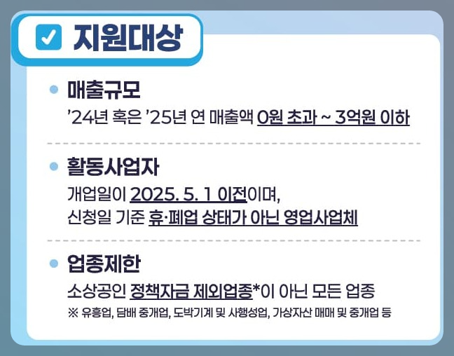 지원 대상 및 신청 조건
