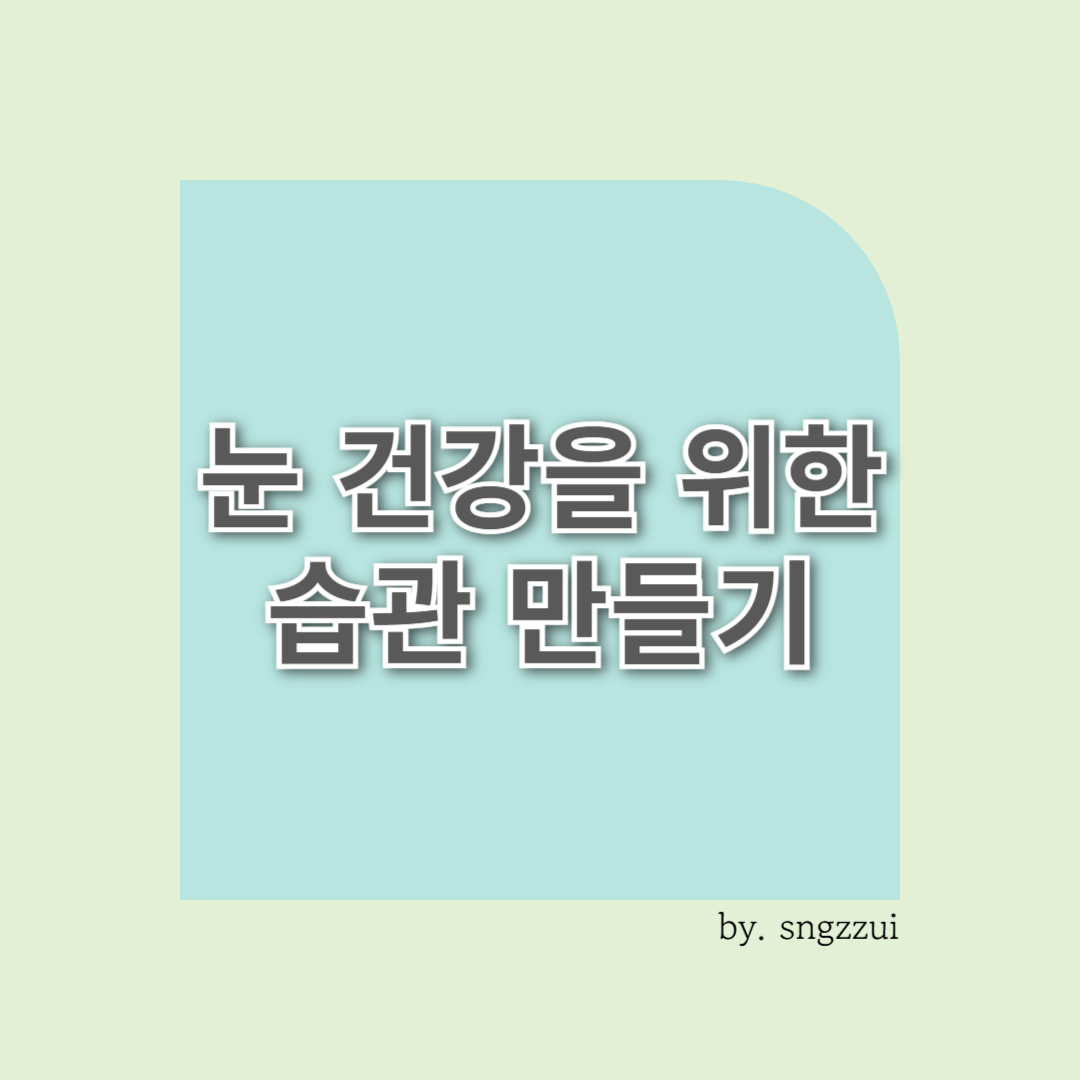 눈 건강을 위한 생활 습관 만들기: 눈을 쉬지 않는 현대인의 필수 실천 전략