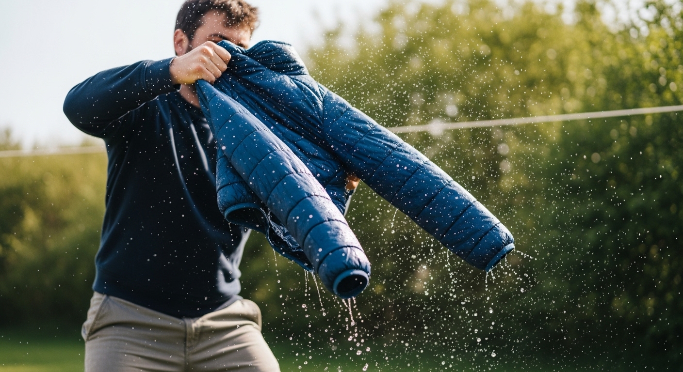 패딩 세탁 후 털기