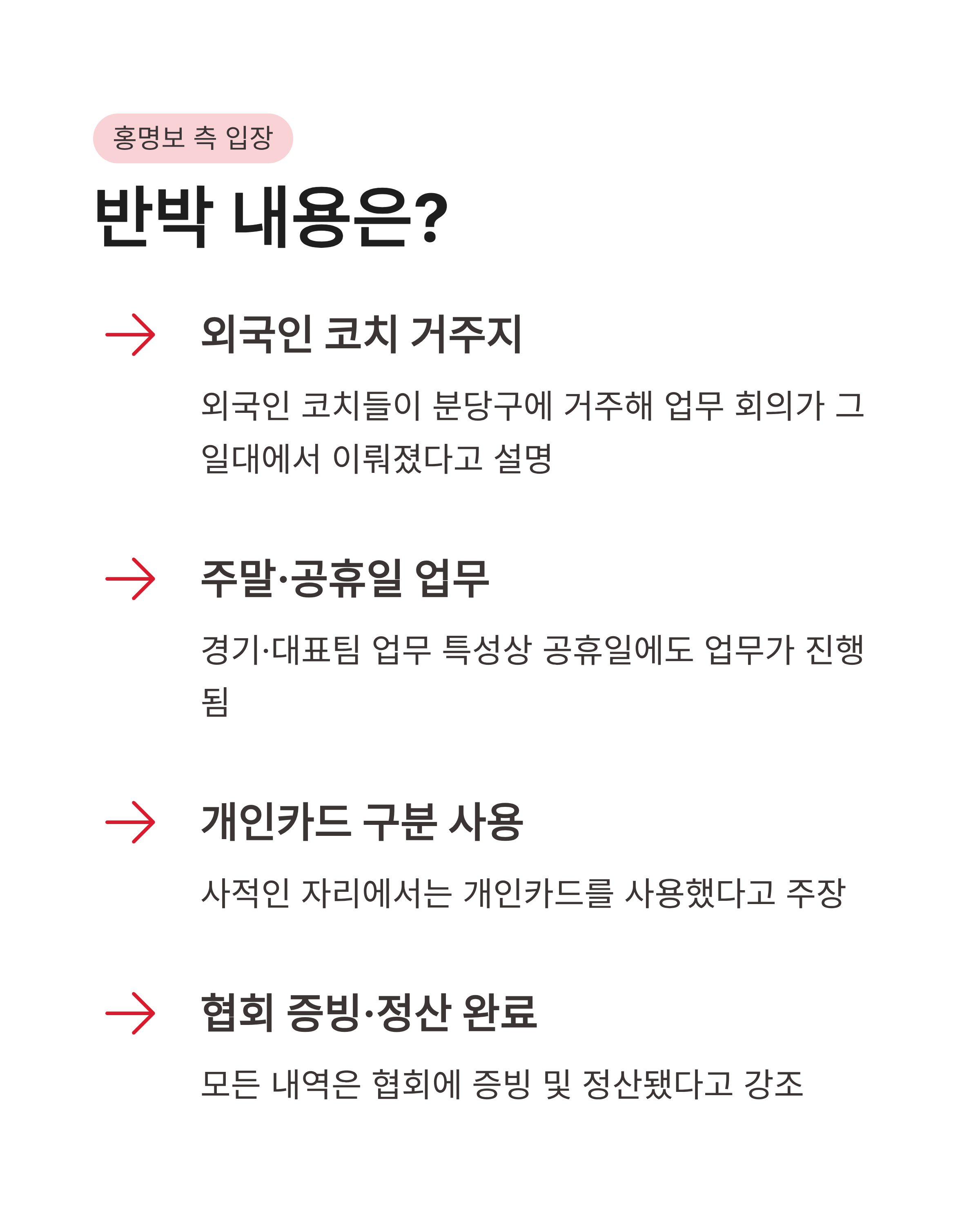 홍명보 법인카드 논란 총정리! 1400만원 사용과 반박 내용