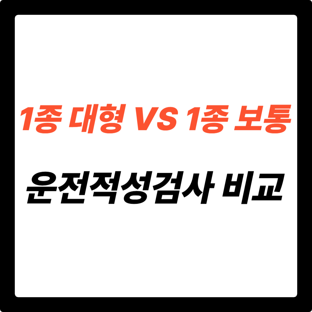 1종 보통 vs 1종 대형: 운전면허 적성검사 완벽 가이드!