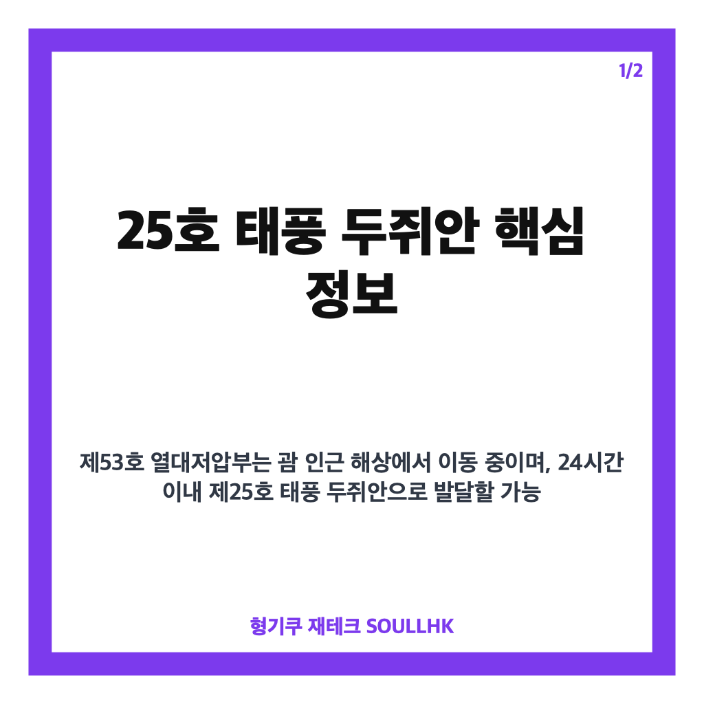 호 태풍 두쥐안 발달 전망, 추석 연휴 제주&middot;남해안 영향은 카드뉴스 1