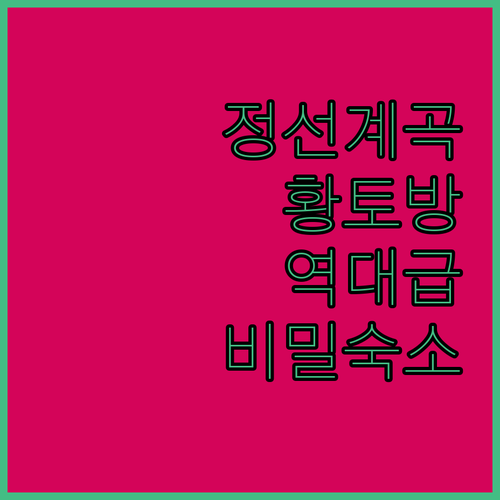 강원도 정선 계곡 근처 깨끗한 황토방..