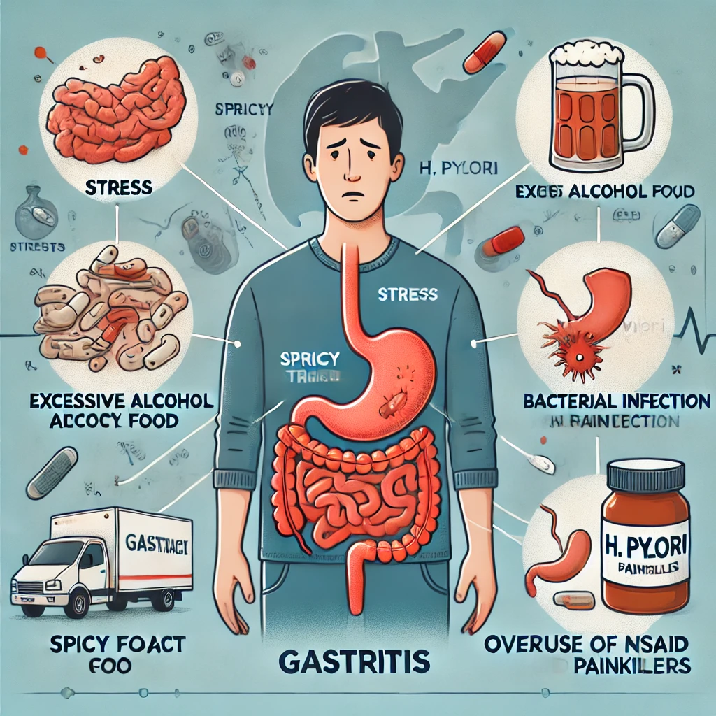 위염에 시달리는 이미지