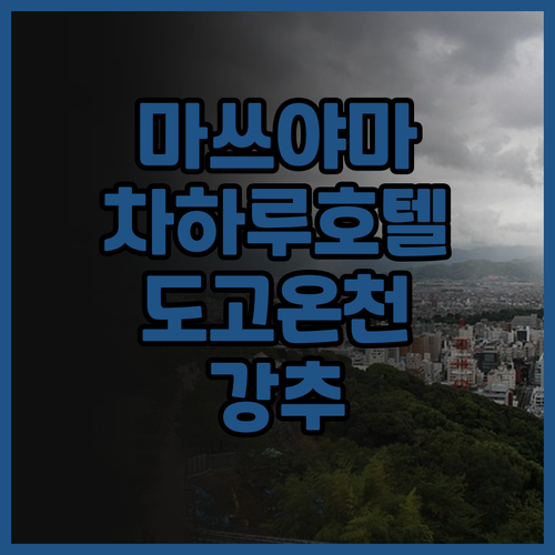 마쓰야마 차하루 호텔 후기, 도고온천..