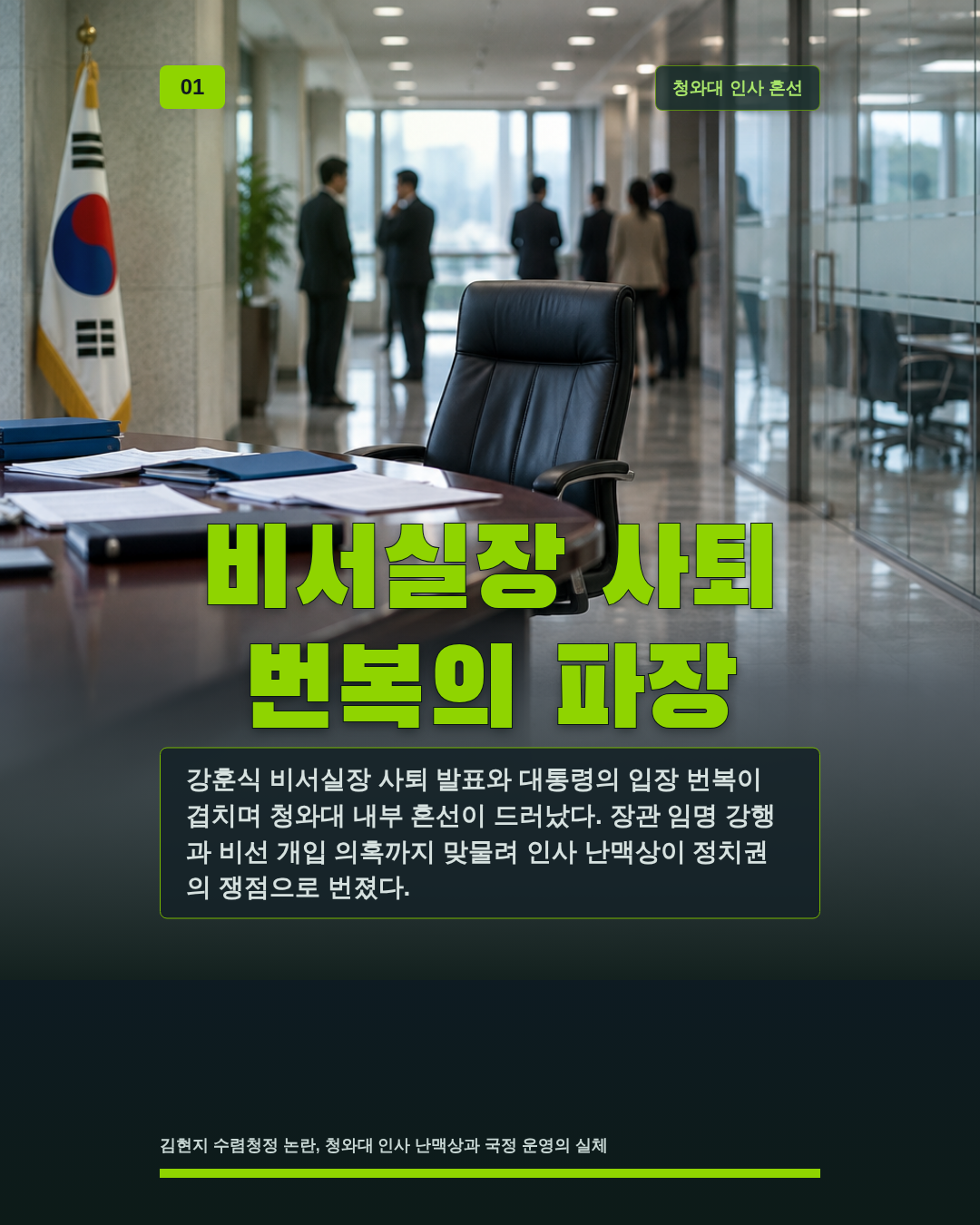 비서실장 사퇴 번복의 파장