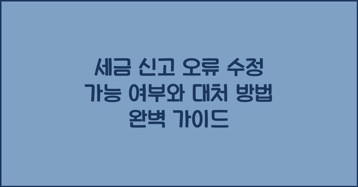 세금 신고 오류 수정 가능 여부