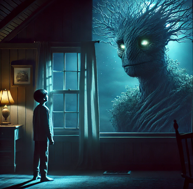 소년이 창밖을 바라보는 밤