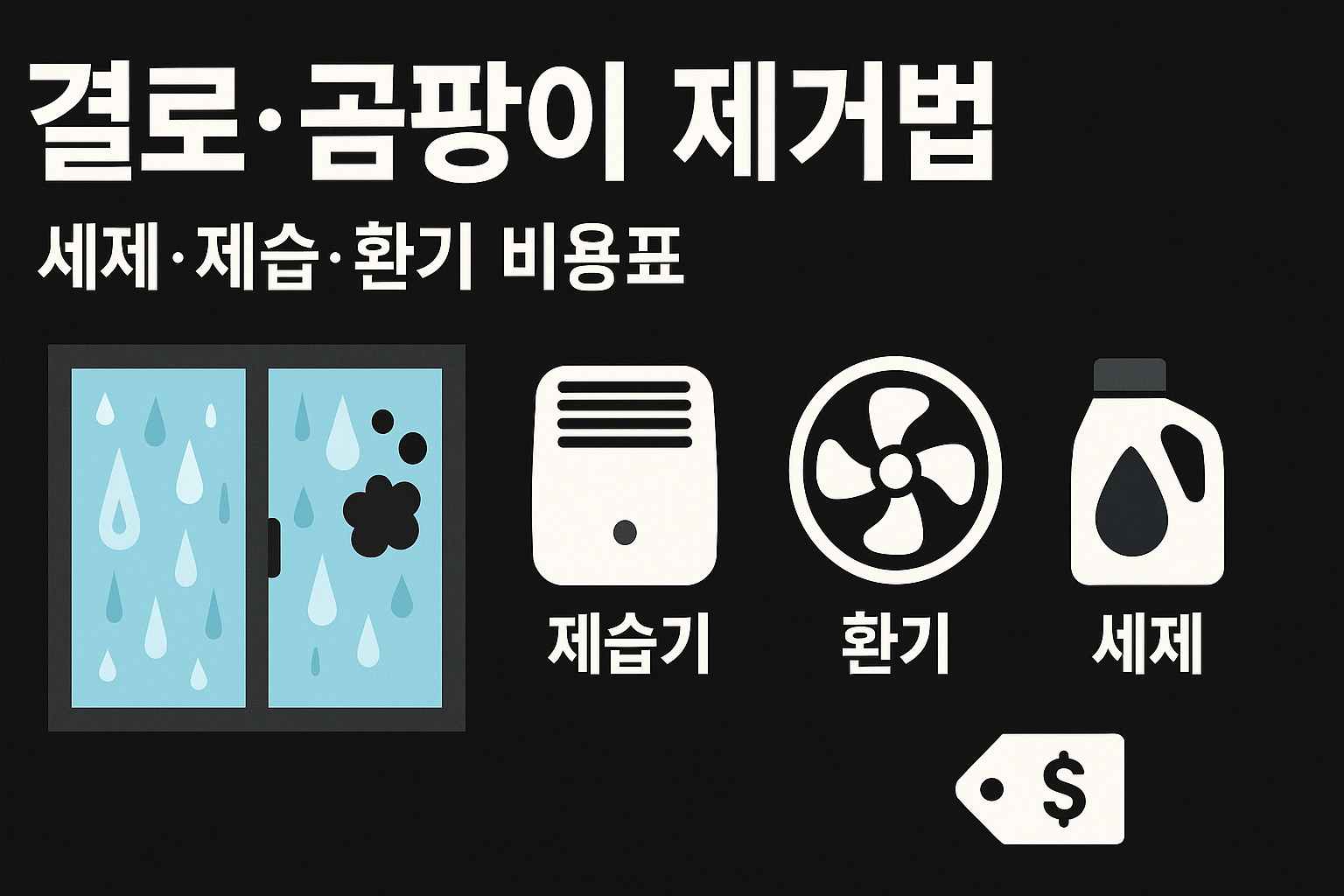 겨울 실내 결로&middot;곰팡이 제거 인포그래픽