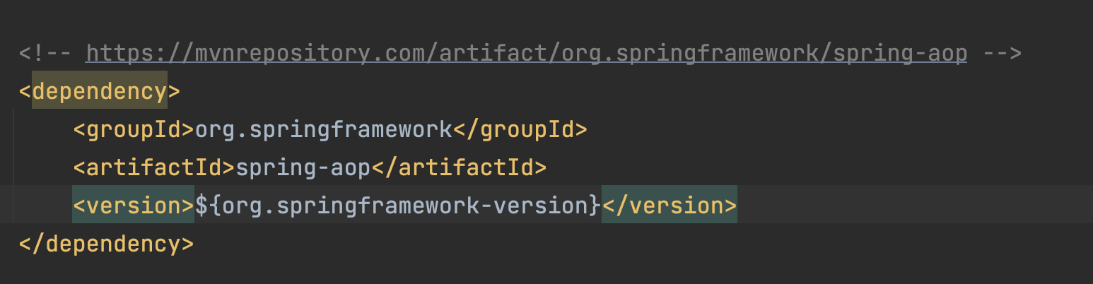 버전이-수정된-spring-aop-디펜던시-모습이다.