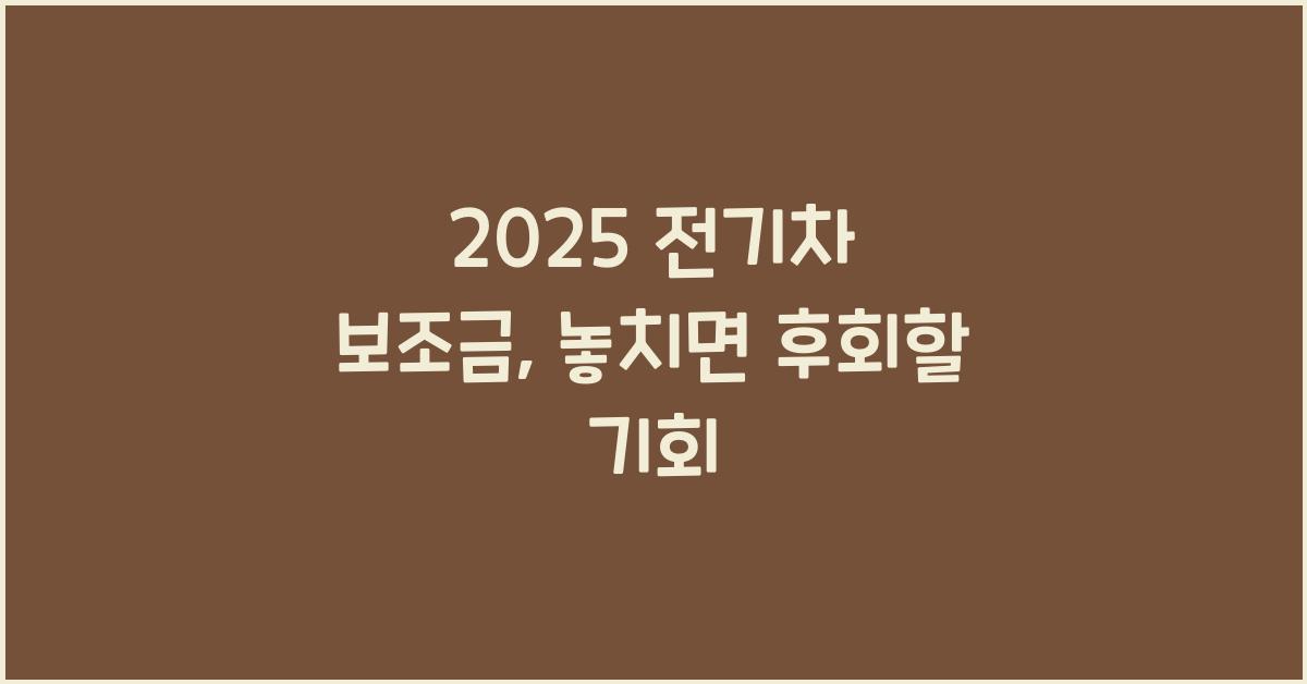 2025 전기차 보조금