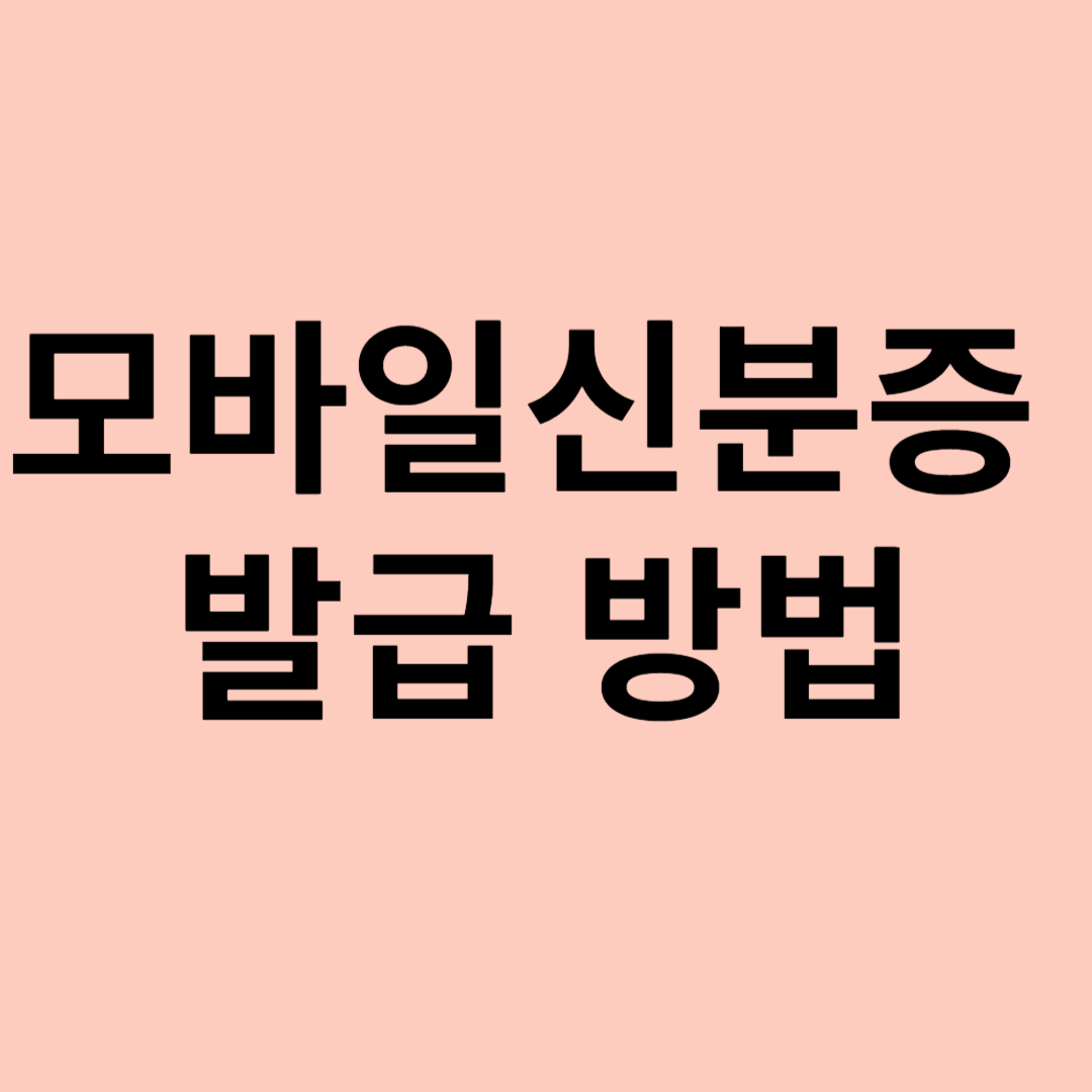 모바일 신분증 발급 방법