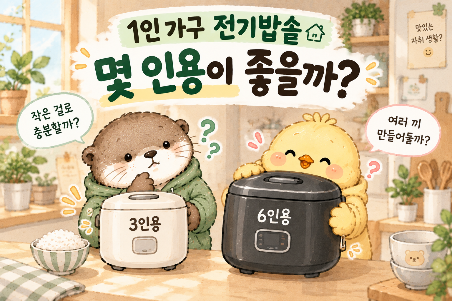 1인 가구 전기밥솥 3인용과 6인용을 비교하는 정리 글