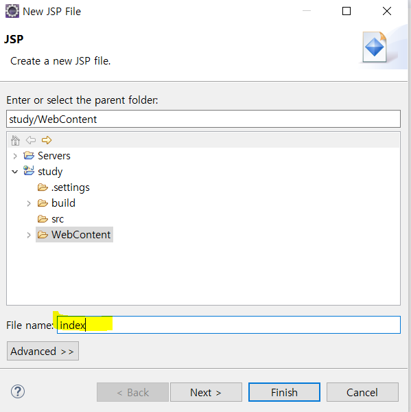 2. JSP(웹프로젝트) 생성 및 인코딩 설정 변경 3