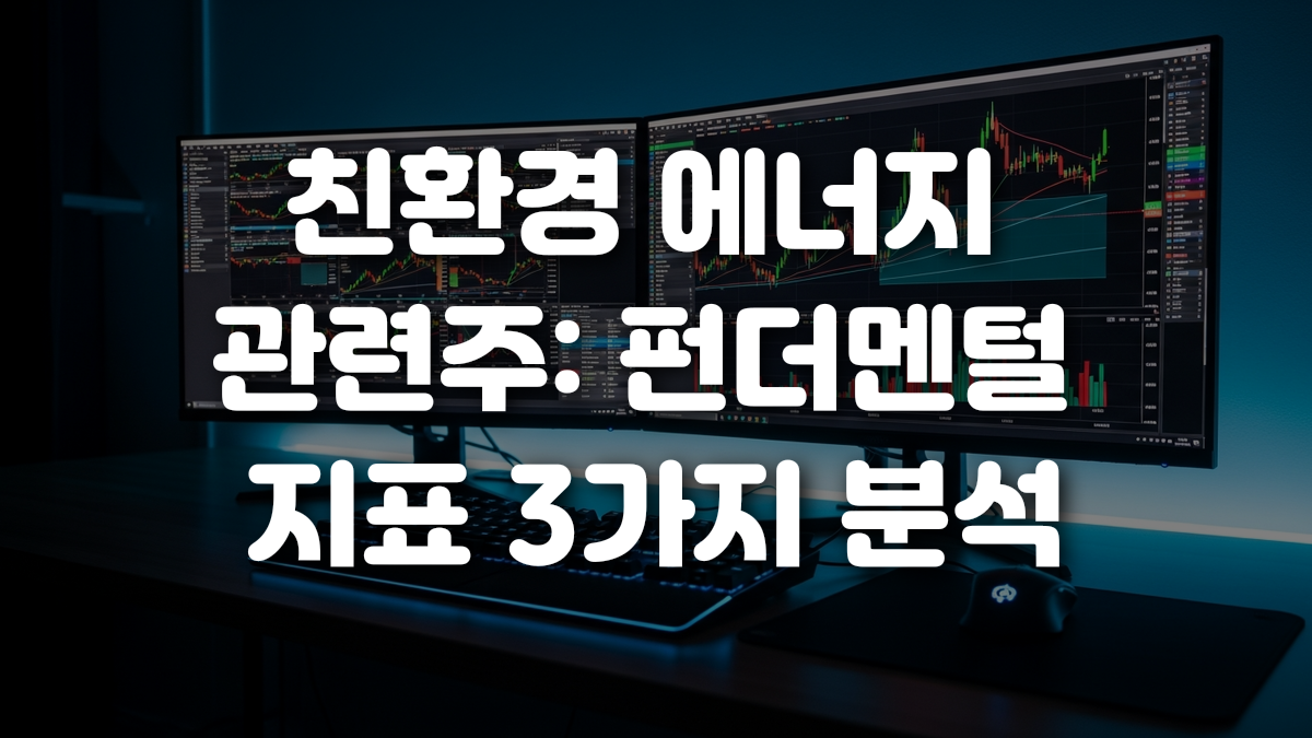 친환경 에너지 관련주 펀더멘털 지표 3가지 분석