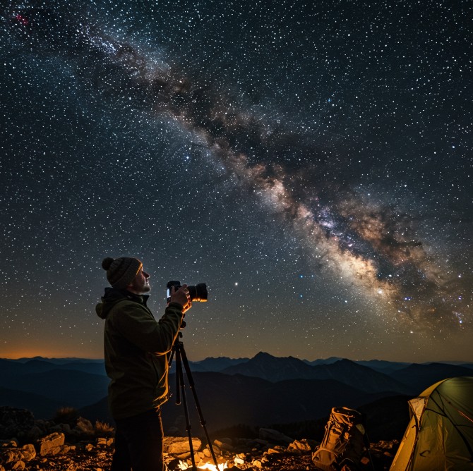 별이 빛나는 밤의 사진 이미지