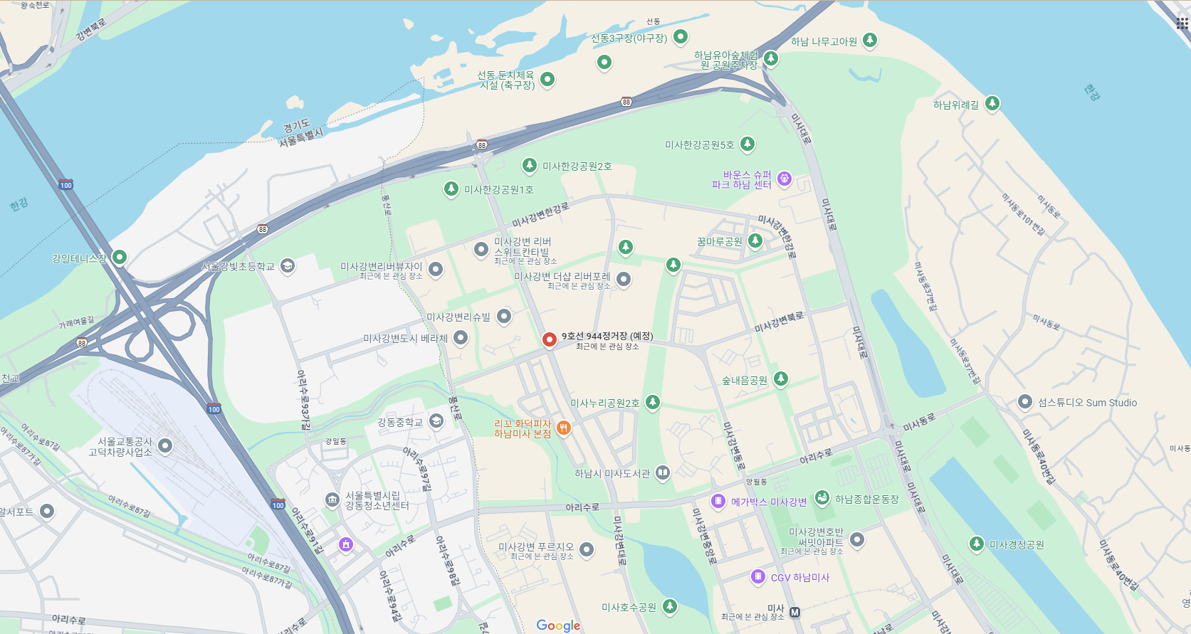 구글맵 미사강변지구