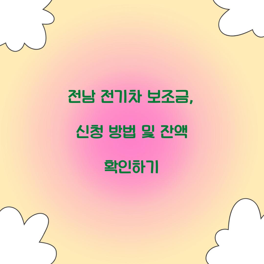 전남 전기차 보조금