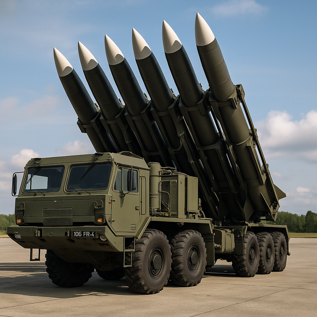 하나의 발사대(TEL)가 8기 이상의 미사일을 탑재 AI 이미지