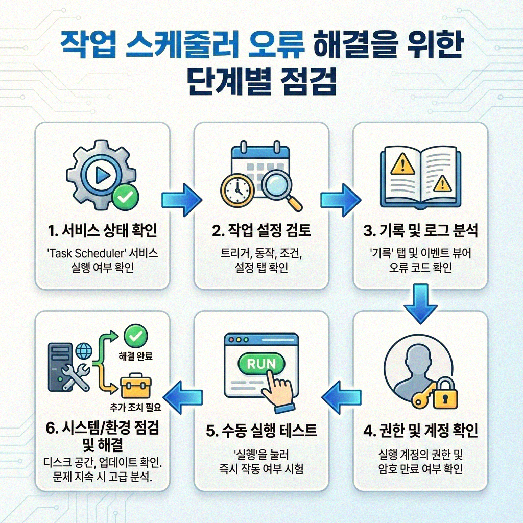 윈도우 작업 스케줄러 안될 때 시원하게 해결하기