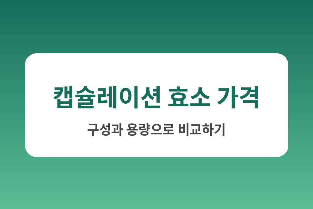 캡슐레이션 효소 가격