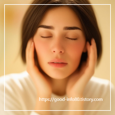 어지럼증을 느낀 여성의 모습