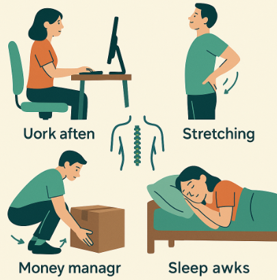 허리 통증 예방에 관한 사진