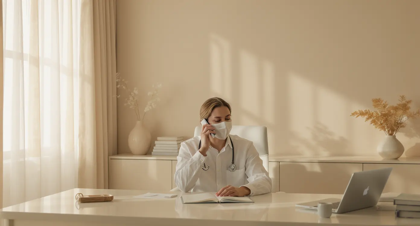 홍역 이미지&amp;#44; 의사가 상담하는 모습