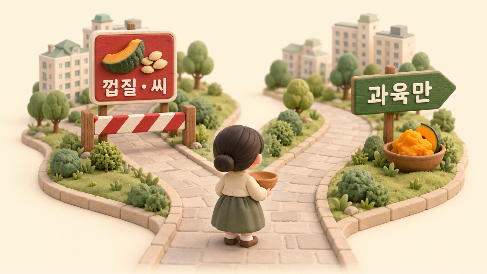 껍질 씨 갈림길