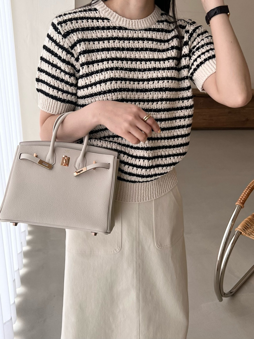 전체당일 보웬 스트라이프 니트 숄