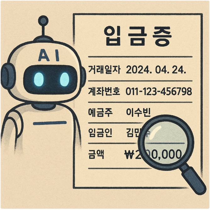AI가 입금내역 분석하는 이미지