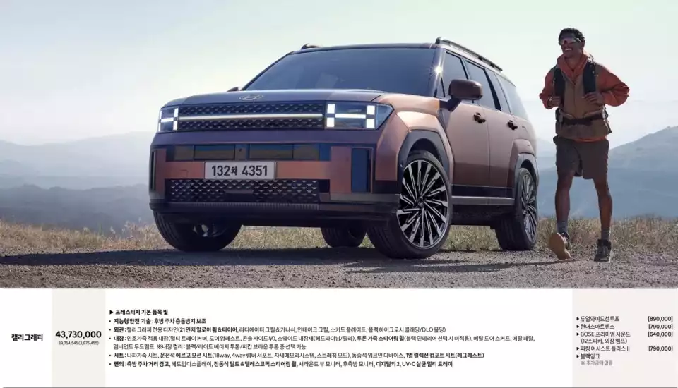 신형 싼타페 캘리그래피 트림입니다(출처 : 현대자동차).