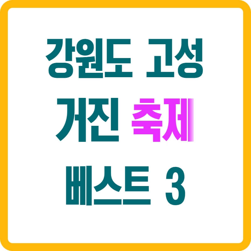 강원도 고성 거진 축제 베스트 3