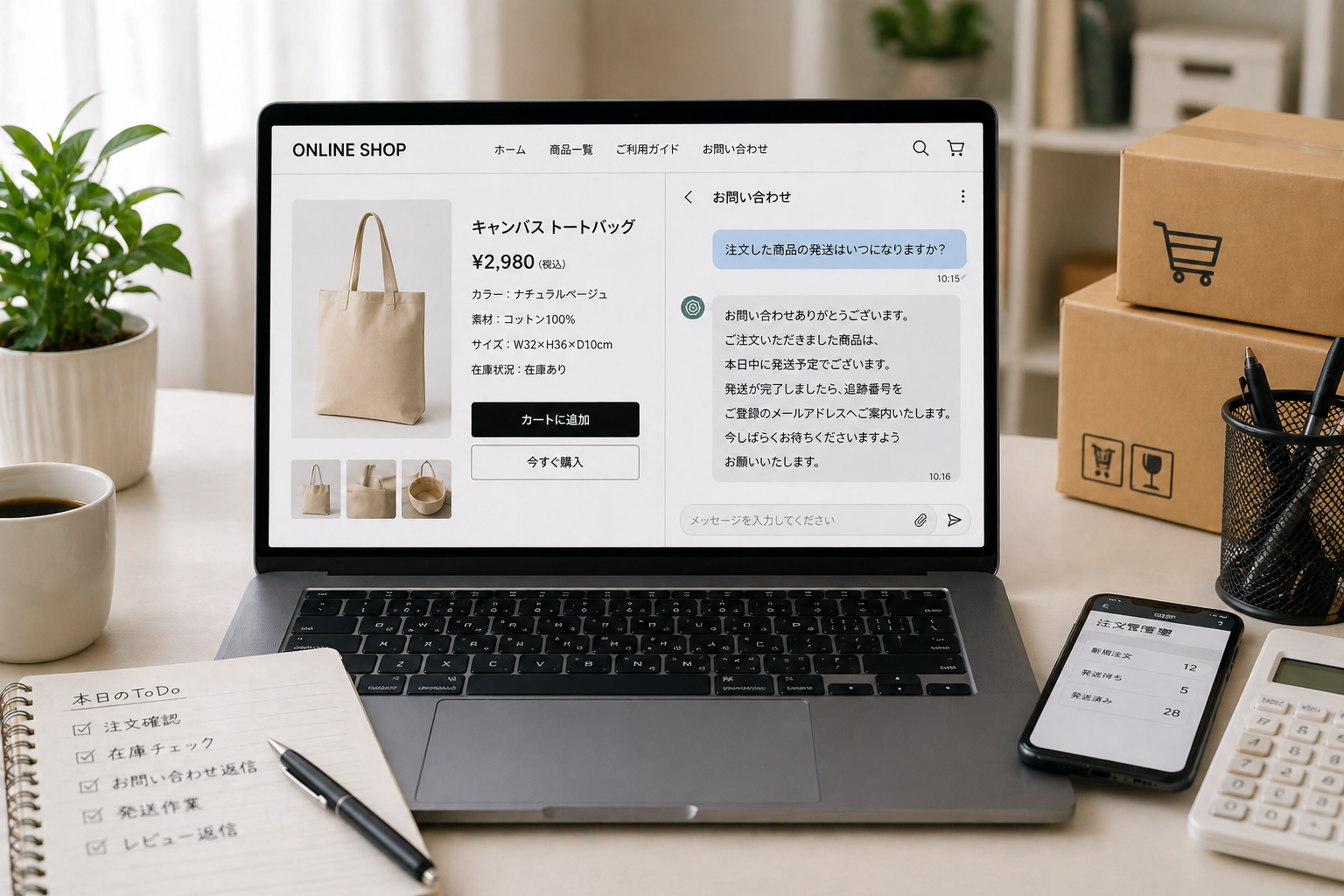 ChatGPT를 활용한 일본 고객 응대 및 글로벌 온라인 판매 업무 화면
